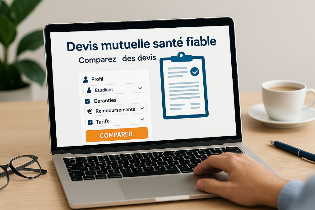 Devis mutuelle santé fiable sur ordinateur portable